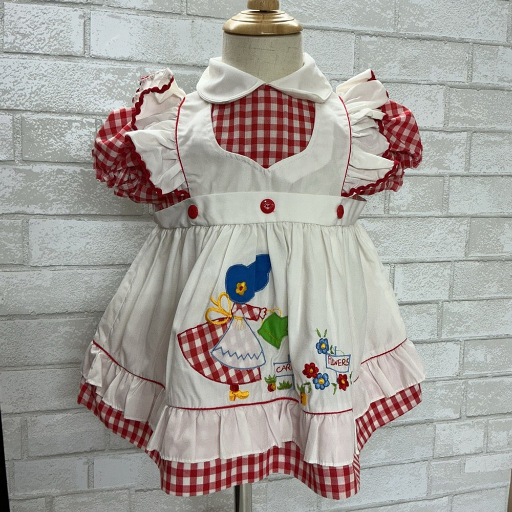 Vintage Charming Red and White Kids Costume
